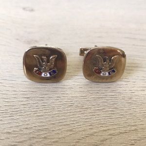 Vintage Gold-tone & Enamel Cuff Links